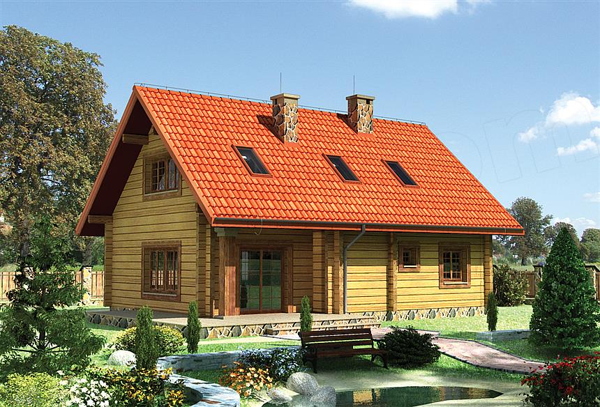 Projekt domu Motek - bal drewniany