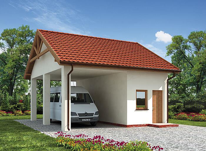 Projekt domu G212 wiata garażowa
