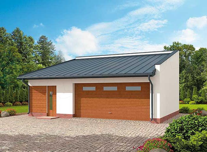 Projekt domu G294 garaż dwustanowiskowy z pomieszczeniem gospodarczym