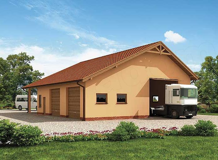 Projekt domu G226 garaż trzystanowiskowy z pomieszczeniami gospodarczymi