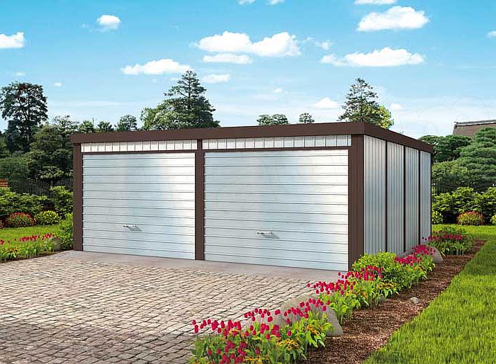 Projekt domu GB32 projekt garażu blaszanego dwustanowiskowego