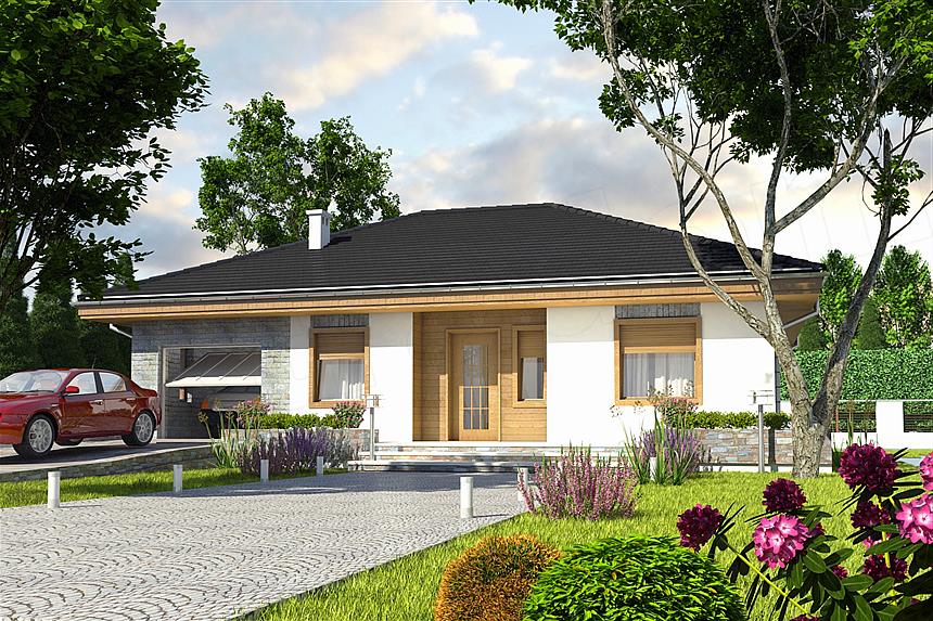 Projekt domu Dzierzba z garażem 1-st. [A]