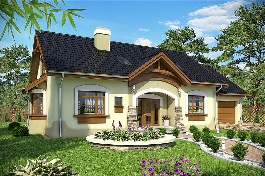 Projekt domu Amelia V z garażem 1-st. [A]