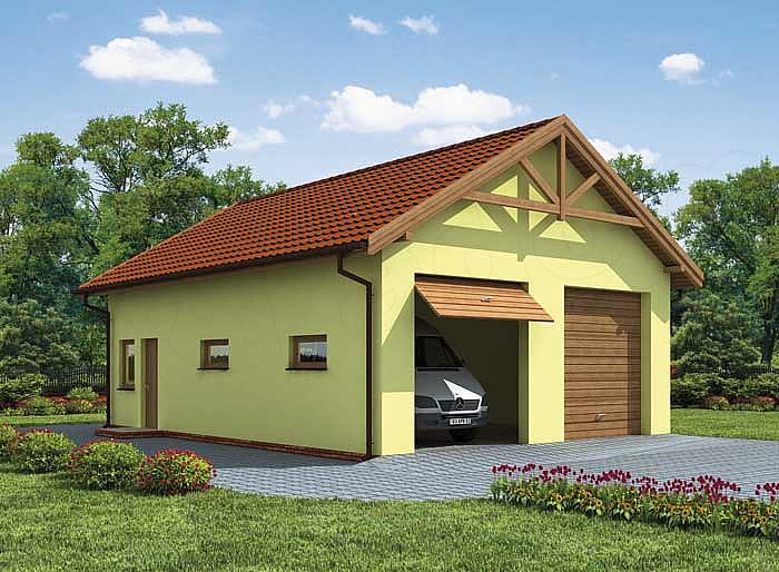 Projekt domu G200 garaż dwustanowiskowy z pomieszczeniem gospodarczym