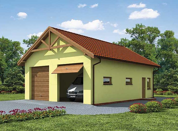 Projekt domu G200 garaż dwustanowiskowy z pomieszczeniem gospodarczym