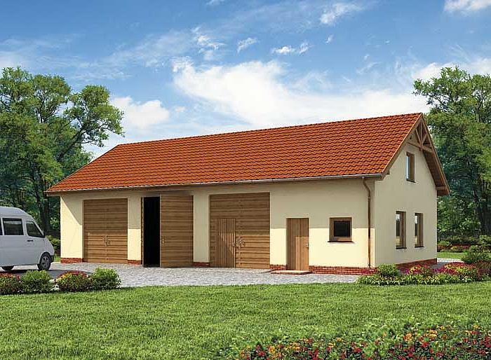 Projekt domu G206 garaż trzystanowiskowy z pomieszczeniami gospodarczymi