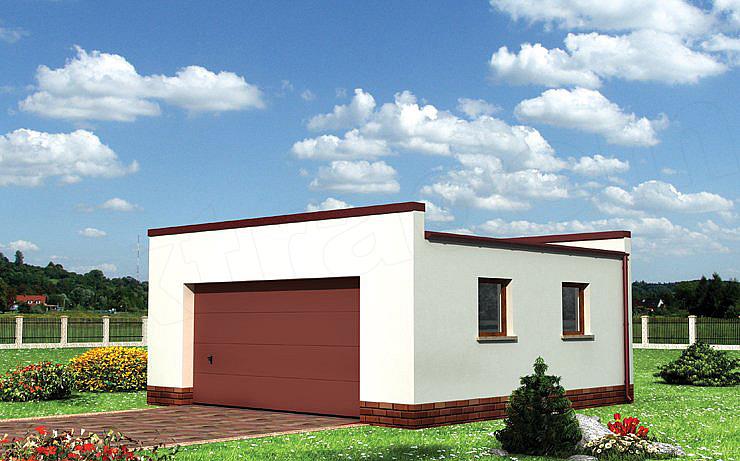 Projekt domu Garaż 13 - murowana – beton komórkowy