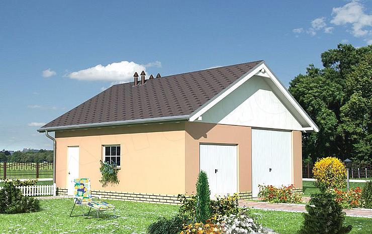 Projekt domu Garaż 16 - murowana – beton komórkowy