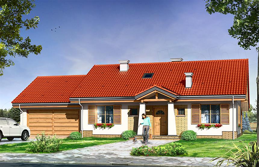 Projekt domu Niezapominajka z garażem 2