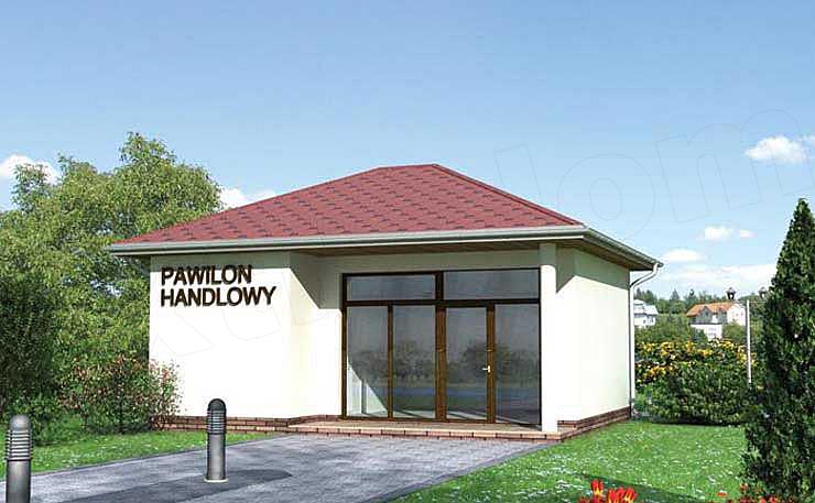 Projekt domu Pawilon handlowy 02 - murowana – beton komórkowy