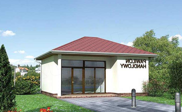 Projekt domu Pawilon handlowy 02 - murowana – beton komórkowy