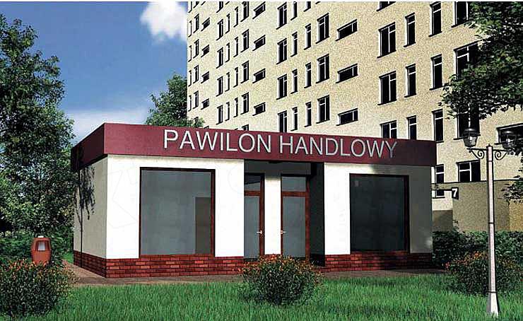 Projekt domu Pawilon handlowy 07 - murowana – beton komórkowy