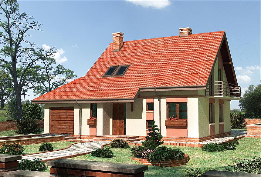 Projekt domu Poziomka - murowana – ceramika