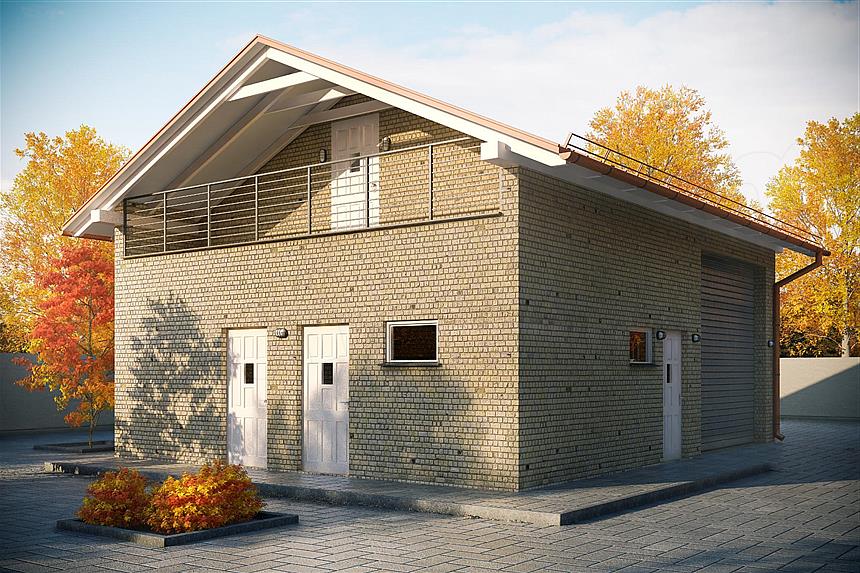 Projekt domu G164 - Budynek garażowo - gospodarczy