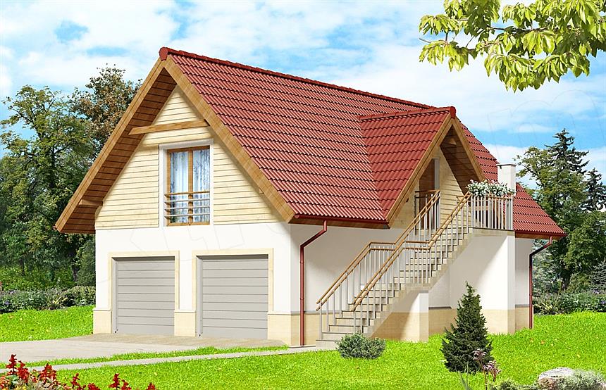 Projekt domu Garaż ARP06 paliwo stałe