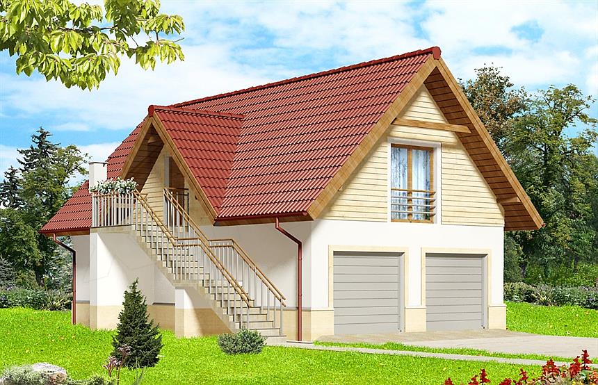 Projekt domu Garaż ARP06 paliwo stałe