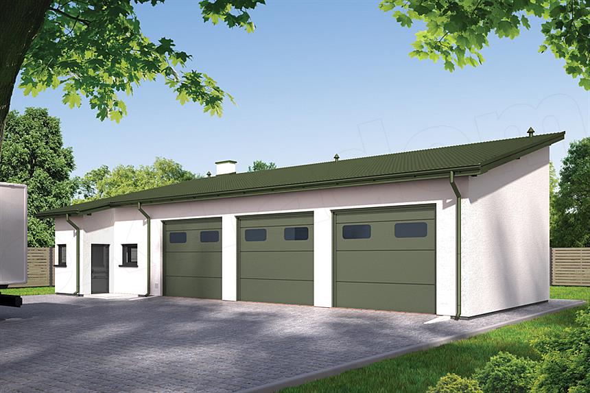 Projekt domu Murator GMC28a Budynek garażowo-magazynowy z częścią pomocniczą