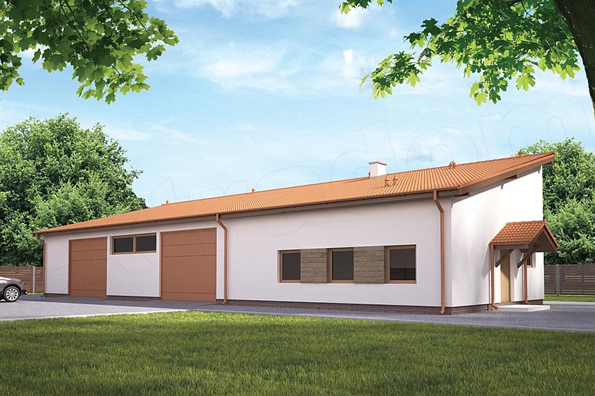 Projekt domu Murator GMC21a Budynek garażowo-magazynowy z pom. pomocniczymi
