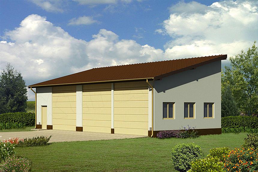 Projekt domu Murator GMC48a Budynek garażowo-magazynowy