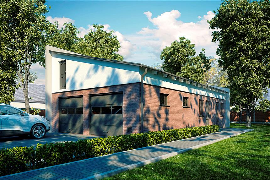 Projekt domu G158 - Budynek garażowo - gospodarczy