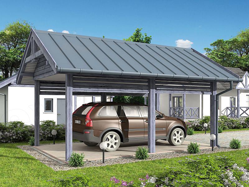 Projekt domu W3 Wiata garażowa jednostanowiskowa
