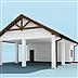 projekt domu G211 wiata garażowa, szkielet drewniany