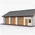 projekt domu G38 szkielet drewniany, garaż trzystanowiskowy z pomieszczeniami gospodarczymi