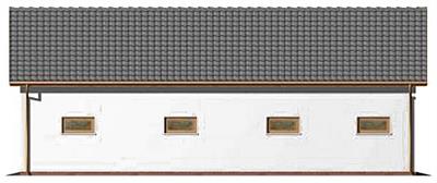 G38 szkielet drewniany, garaż trzystanowiskowy z pomieszczeniami gospodarczymi elewacja