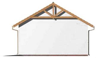 G38 szkielet drewniany, garaż trzystanowiskowy z pomieszczeniami gospodarczymi elewacja