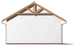G38 szkielet drewniany, garaż trzystanowiskowy z pomieszczeniami gospodarczymi elewacja