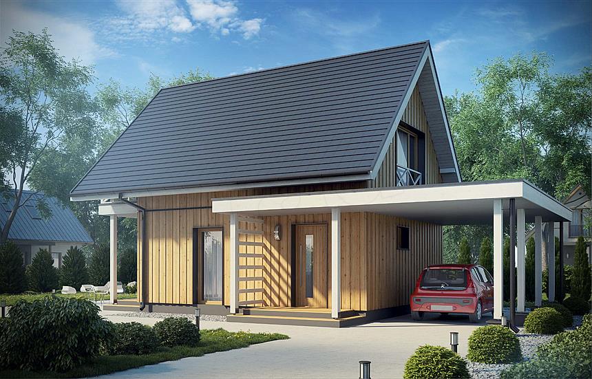 Projekt domu D157 - wersja drewniana