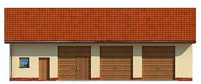 G206 garaż trzystanowiskowy z pomieszczeniami gospodarczymi elewacja