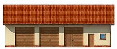 G206 garaż trzystanowiskowy z pomieszczeniami gospodarczymi elewacja