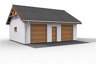 Projekt domu G11 szkielet drewniany, garaż dwustanowiskowy