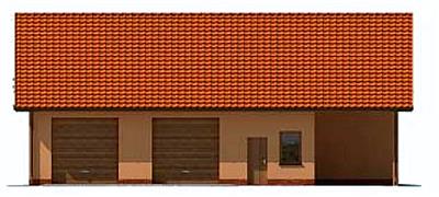 G226 garaż trzystanowiskowy z pomieszczeniami gospodarczymi elewacja