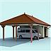 projekt domu G249 garaż jednostanowiskowy z wiatą