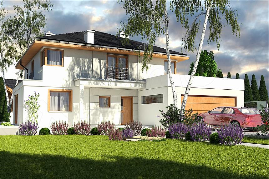 Projekt domu Kastor II z garażem 2-st. [A1]