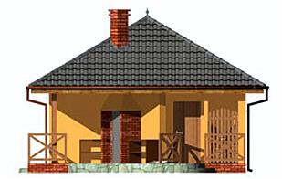 G183 garaż jednostanowiskowy z wędzarnikiem elewacja