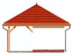 G266 garaż jednostanowiskowy z wiatą elewacja