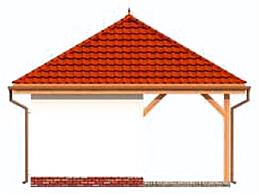 G266 garaż jednostanowiskowy z wiatą elewacja