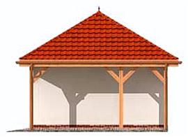 G266 garaż jednostanowiskowy z wiatą elewacja