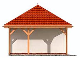 G266 garaż jednostanowiskowy z wiatą elewacja