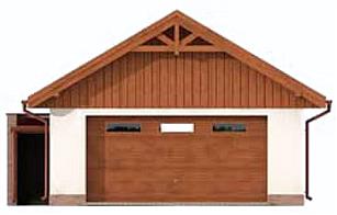 G273 garaż dwustanowiskowy z pomieszczeniem gospodarczym elewacja