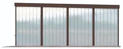 GB14 Garaż blaszany dwustanowiskowy elewacja