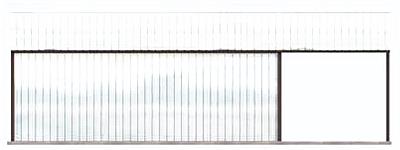 GB28 projekt garażu blaszanego z wiatą elewacja