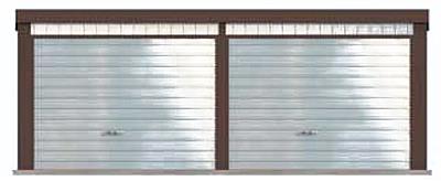 GB32 projekt garażu blaszanego dwustanowiskowego elewacja