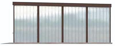 GB32 projekt garażu blaszanego dwustanowiskowego elewacja