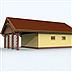 projekt domu G118 garaż dwustanowiskowy z wiatą i pomieszczeniem gospodarczym