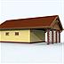 projekt domu G118 garaż dwustanowiskowy z wiatą i pomieszczeniem gospodarczym