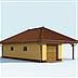 projekt domu G167 garaż z wiatą i pomieszczeniem gospodarczym